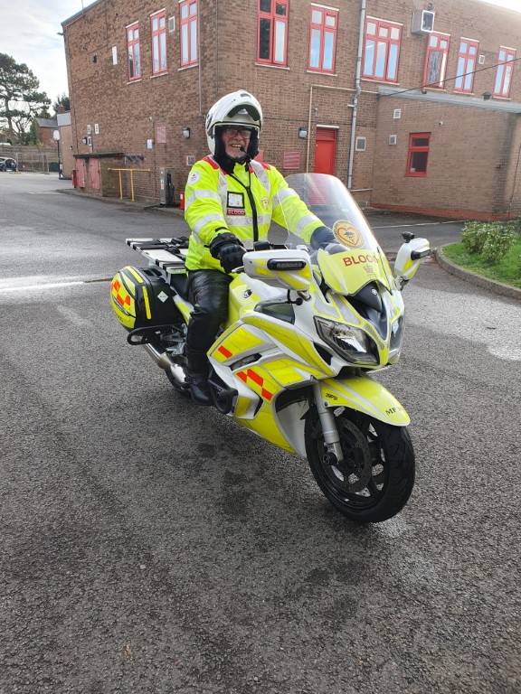 Advanced rider and tutor Richard with the Blood Bike
